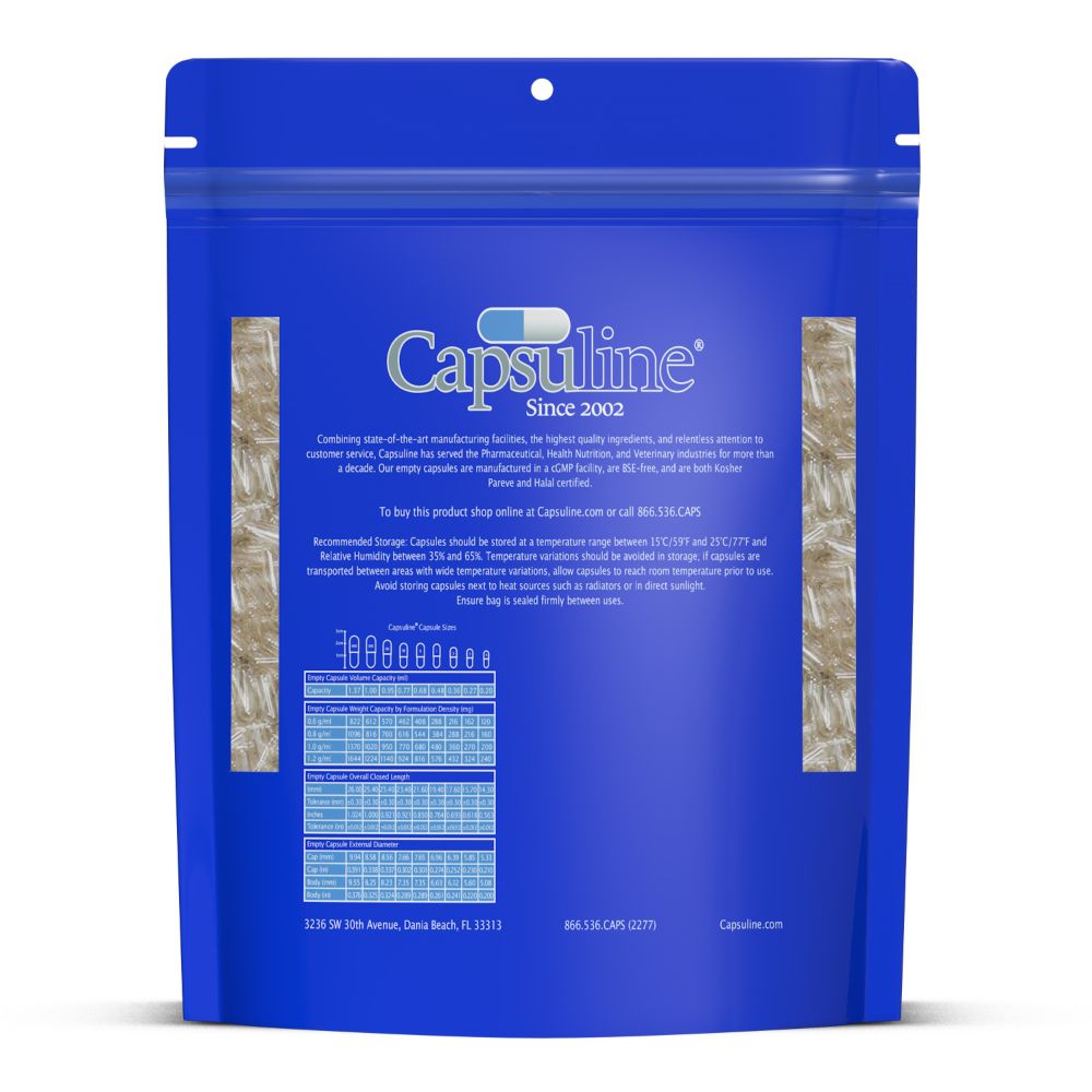 Capsuline PetCaps Chicken Flavored Gelatin Empty Capsules Size 3 - 100