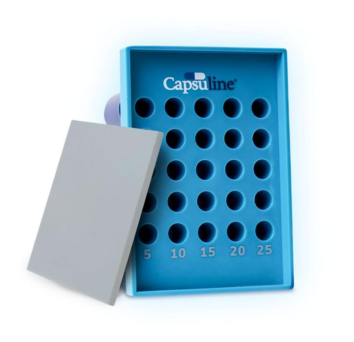 Capsu-TRAY manual capsule holding tray by Capsuline - Suitable for Size 0 empty capsules - 25 Count by Capsuline - Size 0 - 0
